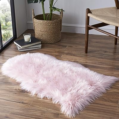 Housse de canapé en fausse fourrure petit tapis rose pour chambre