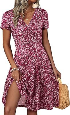 Robe printemps femme 2023, manches courtes uniques, design croisé, mi-longue décontractée