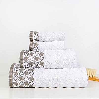 Ensemble de serviettes de bain de luxe doux 100 % coton (gris)