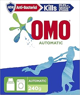 Solution de lessive antibactérienne omo en poudre active pour machines à laver automatiques