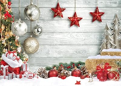 Ltyh 10x8 pieds en bois blanc fête de noël photographie toile de fond