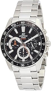 Montre à quartz casio pour homme avec affichage chronographe et bracelet en acier