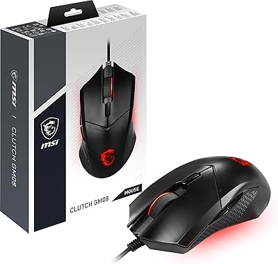 Souris de jeu optique msi clutch gm08 avec led rouge et capteur 4200