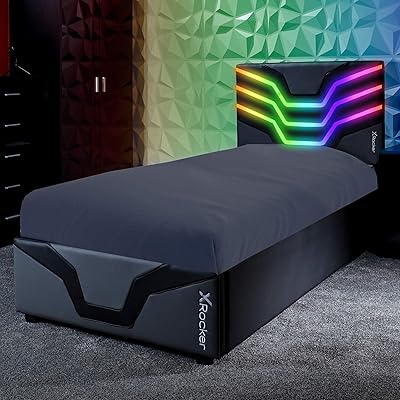 Lit dans une boîte x rocker cosmos led rgb - matelas simple, taille