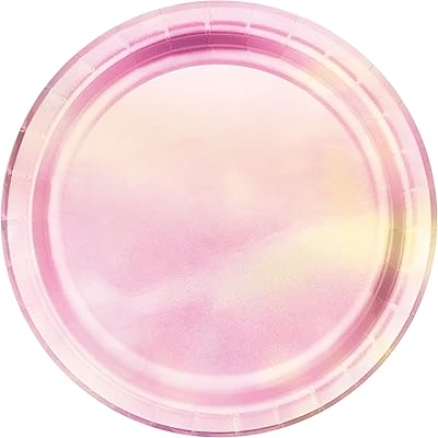 Ensemble d'assiettes à déjeuner creative converting 8 pièces, taille 7 pouces, irisé
