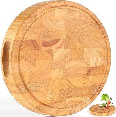 Planche à découper en bois (13" ronde - 1,5" d'épaisseur) planche à découper