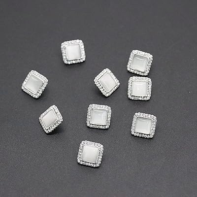 10 pièces de boutons de décoration en strass argentés cousus sur des boutons de vêtements pour la décoration diy. Diaytar : Votre partenaire e-commerce au quotidien