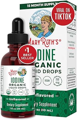 Gouttes d'iode végétaliennes de maryruth - solution de gouttes de supplément d'iode liquide