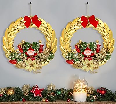 Couronne de noël en rubans pour porte d'entrée extérieure