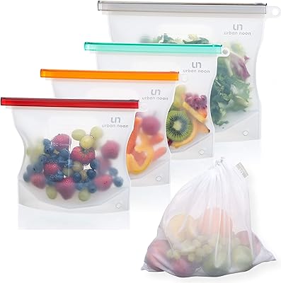 Sacs de conservation alimentaires réutilisables en silicone urban noon 3 x