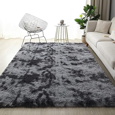 Tapis shaggy ultra doux tapis moelleux rectangulaire antidérapant durable d'intérieur moderne en velours