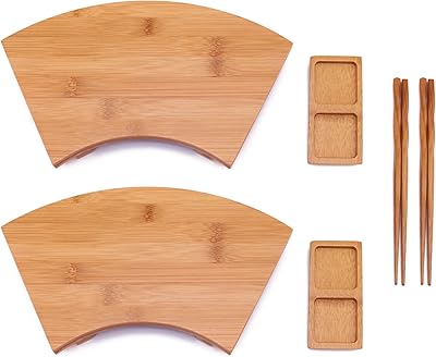 Plateau de service et bateau de présentation en bambou bamboomn, options assorties 11,6"