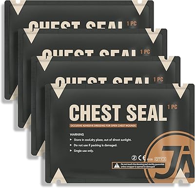 Scellé thoracique occlusif non ventilé, fournitures médicales d'urgence, coussinets de traumatologie adaptés aux plaies thoraciques ouvertes et aspirantes, 4 pièces. Révolutionnez votre façon d'acheter avec Diaytar