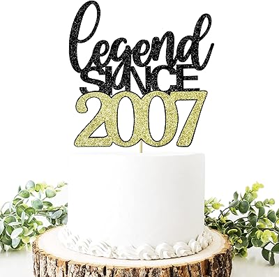 Décorations de gâteau megax 16ème anniversaire avec la phrase 'legend since 2007'