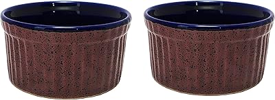 Biscottes faites à la main en céramique de caféine et ramequin bleu