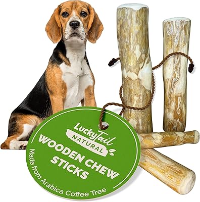 Bâton en bois lucky tail jouet à mâcher pour chien forme de caféier