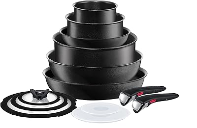 Tefal ingenio expertise batterie de cuisine antiadhésive, 13 pièces, noir - l6509042