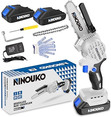 Mini tronçonneuse nenoku, scie à chaîne électrique portable sans fil de 6 pouces