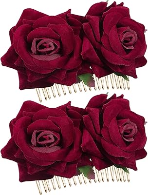 Pince à cheveux fleur rose pour femmes accessoires de mariage pince flamenco femmes