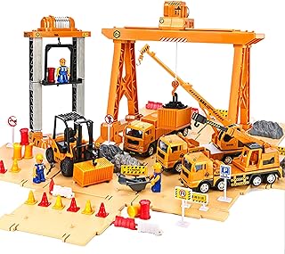 Ensemble de jouets de camion de construction ensemble chantier fret grue à portique