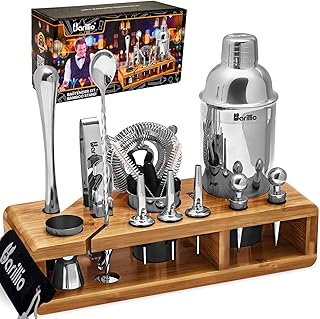 Ensemble mélangeur à cocktail barilio 23 pièces : outils de bar en acier