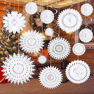 20 pièces de décorations de noël en forme de flocon de neige