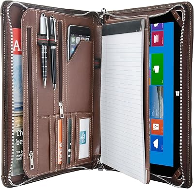 Mini sac de rangement de dossiers crazy horse classique pour surface pro