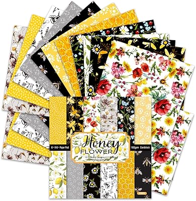 Papier de scrapbooking, 24 feuilles de papier de scrapbooking artisanal 6" x 6"