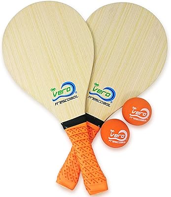 Ensemble frescoball pour débutant 2 raquettes vertébrales poignées rembourrées orange de qualité