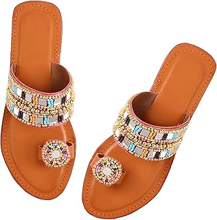 Guts femmes filles rajasthani mirror sandales, sandales multicolores taille 6 uk | pantoufles