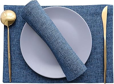 Chemins de table réversibles et lavables en polyjute coty lot de 4