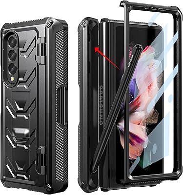 Coque vodom pour samsung galaxy z fold 3 avec porte-stylo s et béquille