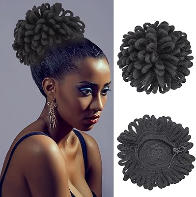 Extension de cheveux afro bouffants noirs chignons synthétiques en pétales queue de cheval