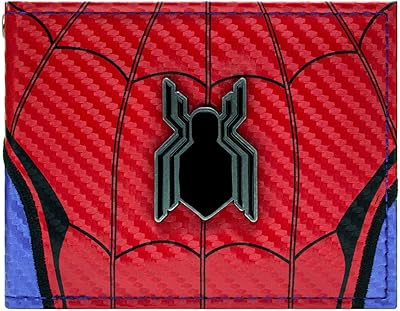 Portefeuille à deux volets avec logo marvel spider-man homecoming, rouge, taille unique, à