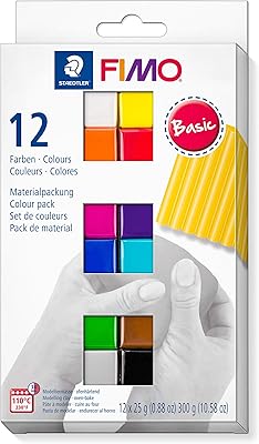 Stedtler fimo 8023 c12-1 pâte à modeler polymère souple - couleurs de base