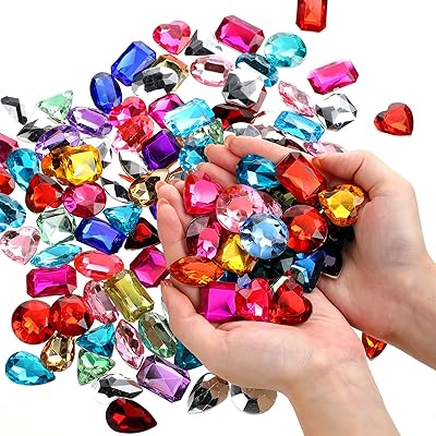 120 pièces de grands bijoux au trésor de pirate diamant scintillant multicolore jouet