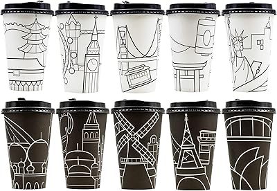 70 ensembles de tasses à café jetables avec couvercles chaud gobelets en papier