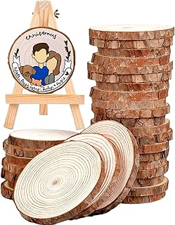 Tranches de bois naturel brut avec support en bois 30 sous-verres