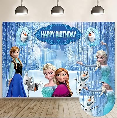 Fournitures de fête d'anniversaire la reine des neiges toile de fond pour photographie