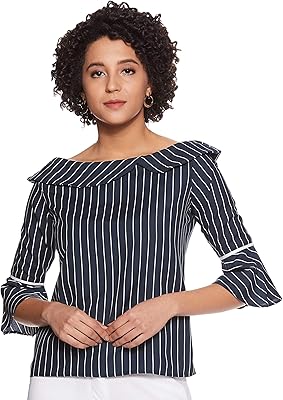 Chemisier rayé coupe régulière crav pour femme