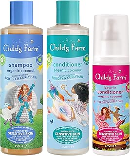 Childs farm, kids hair coco-nourish regime bundle, shampoing 250 ml, après-shampooing 250 ml et après-shampooing sans rinçage 125 ml, cheveux secs, bouclés et frisés. Diaytar : Votre shopping, nos meilleurs prix