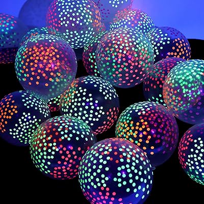50pcs ballons néon lumineux, ballons fluorescents transparents à pois de bonbons