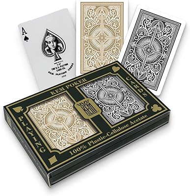 Cartes à jouer à index standard kim arrow noir et or, taille pont