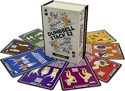 Pack de 52 jeux de cartes d'exercice avec haltères, cartes à jouer, entraînement