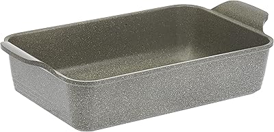 Plaque de four rectangulaire en granit neoflam d'ikcv, taille s, couleur gris marbre