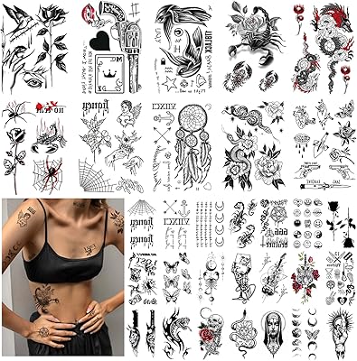Yoemtat 32 pièces ensemble d'autocollants de tatouage temporaire - old school of big