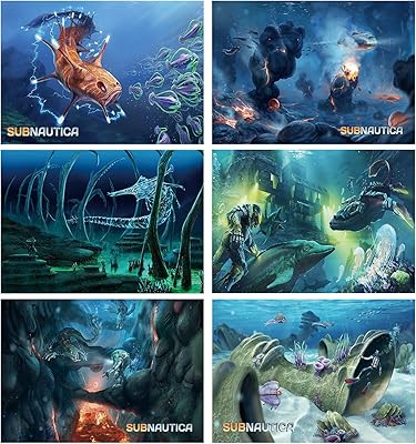 Ensemble d'affiches de jeu subnautica, lot de 6, décor de salle de jeux