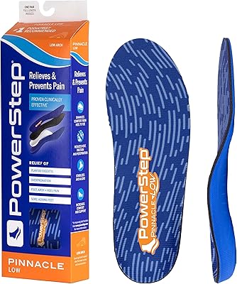 Semelle intérieure powerstep pinnacle, bleue, hommes 10-10,5, femmes 12, bleu et orange