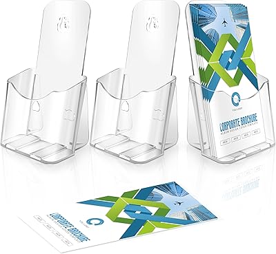 3 porte-brochures en acrylique transparent hito présentoirs à trois volets organisateurs de table