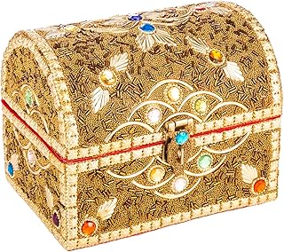Boîte en bois doré akdc l(16cm) x l(20cm) x h(16cm) or